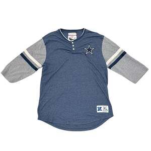 Mitchell & Ness Dallas Cowboys Throwback Franchise 3/4Sleeve Henley T-Shirt XL